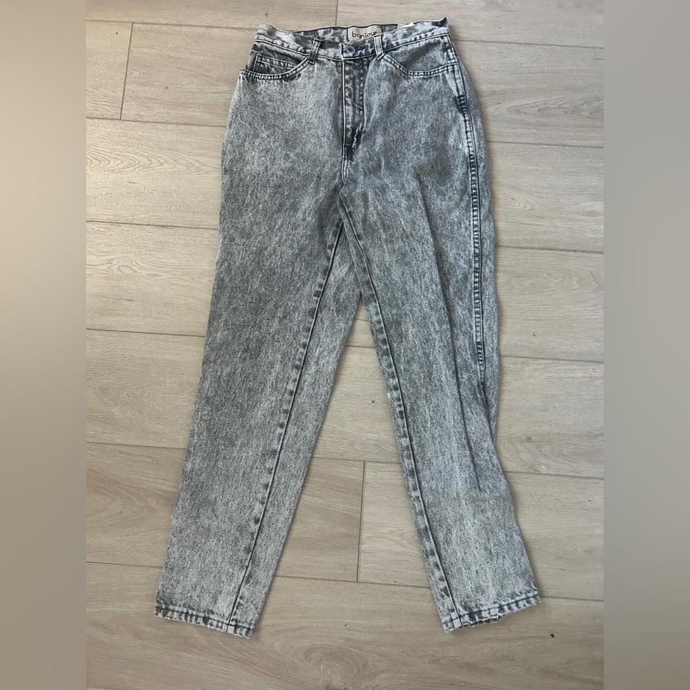 Vintage Bonjour Acid Wash Straight Leg High-Rise Jeans 80s Women’s Size 6